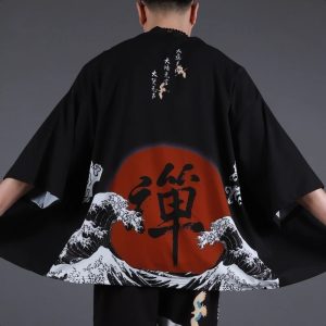 Veste Kimono homme dragon japonais rouge 5