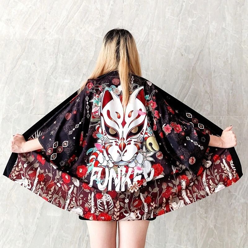 Veste kimono femme masque Kitsune 2