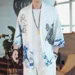 Veste Kimono – Haori homme Koï blanc 5