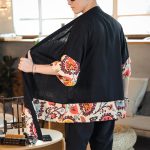Veste Kimono longue pour homme – fleurs japonaises 3