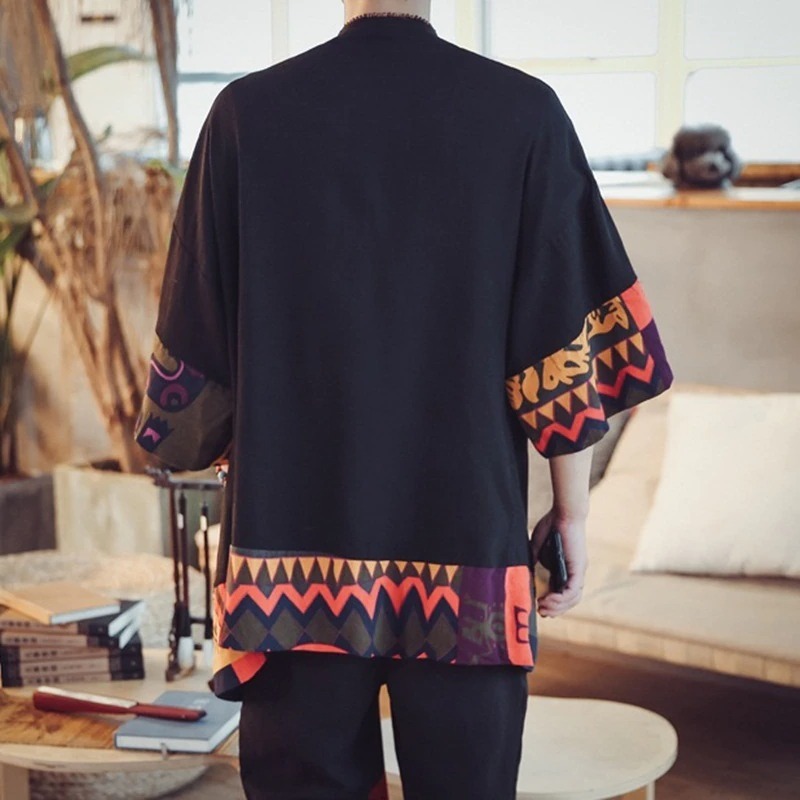 Veste longue Kimono pour homme – tropical 3