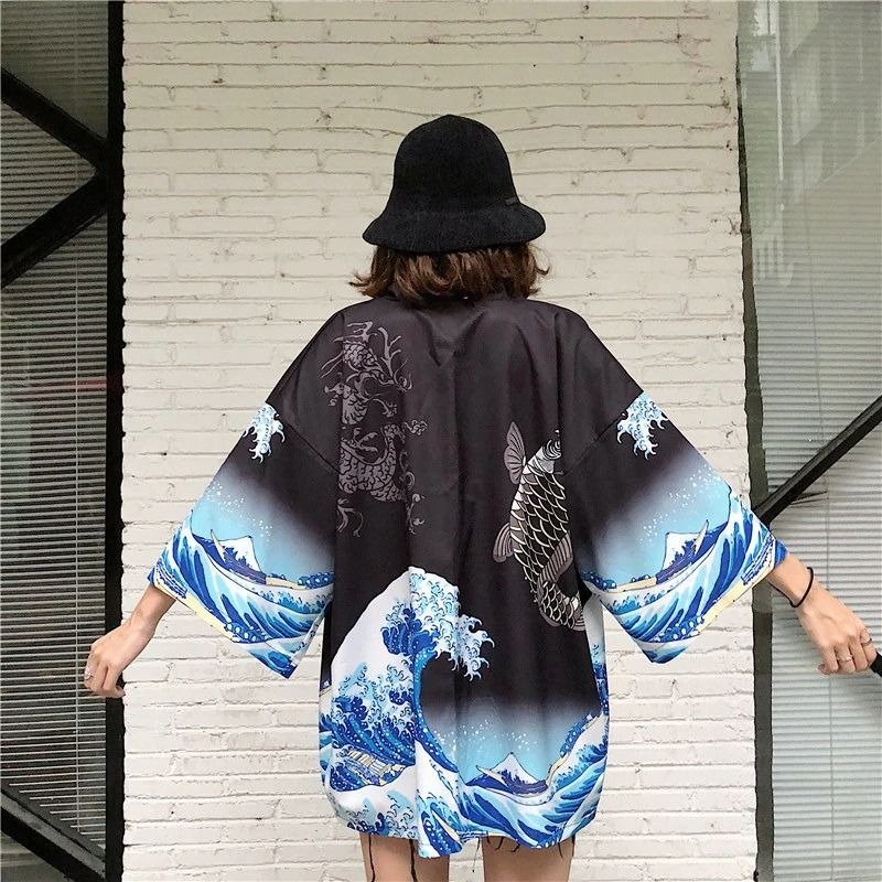 Veste kimono femme vague de Kanagawa 4