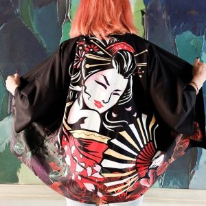 Veste kimono femme geisha japonaise