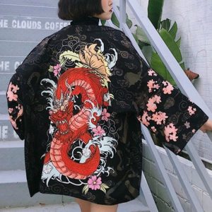 Veste kimono femme vague de Kanagawa 9