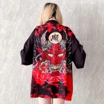 Veste kimono femme brume et démon rouge 2