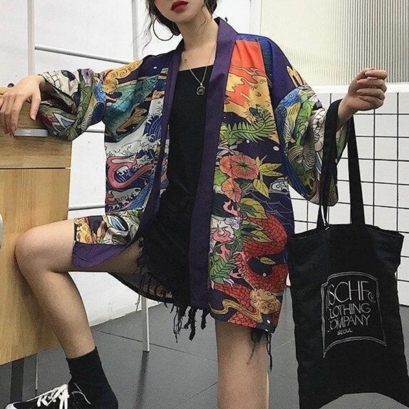 Veste kimono femme crâne 4