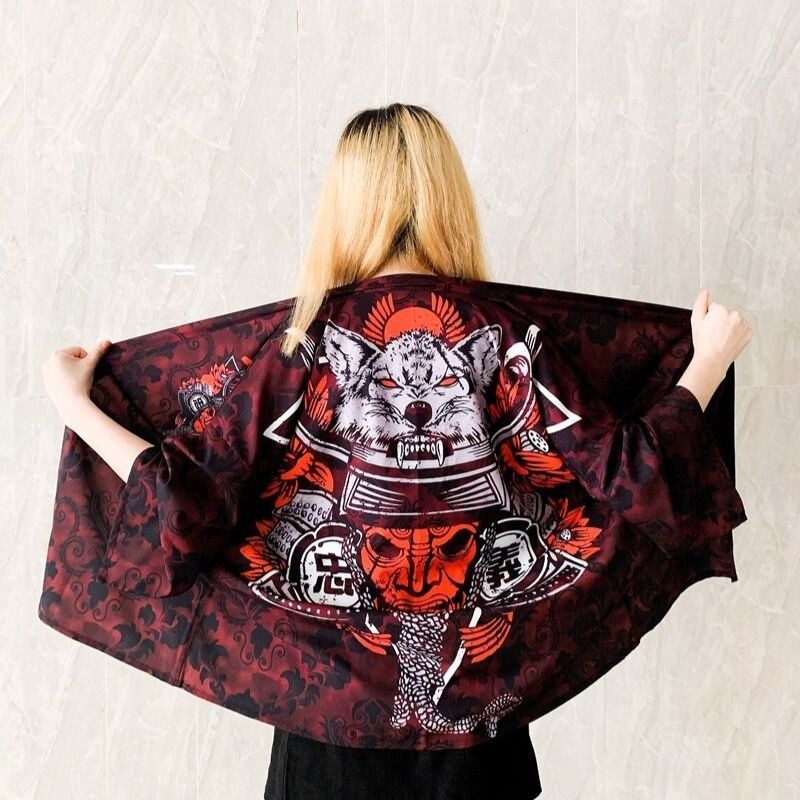 Veste kimono femme guerrier japonais 4