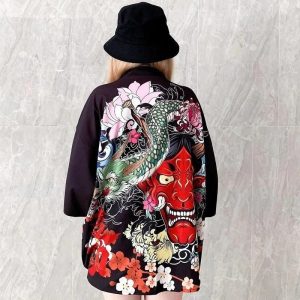 Veste kimono femme masque Kitsune 6