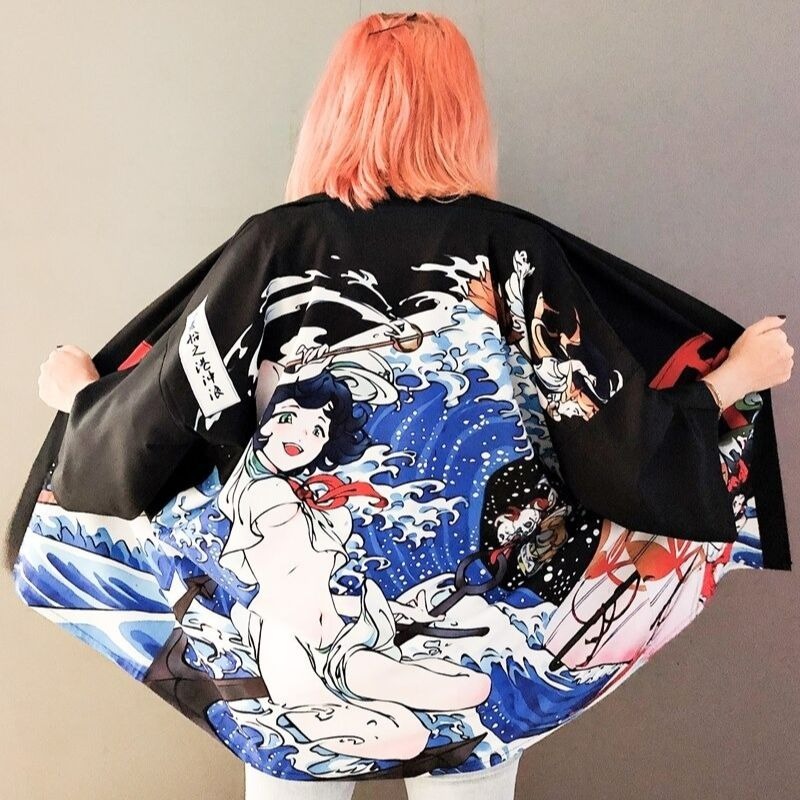Haori – Veste kimono femme vague de Kanagawa 2