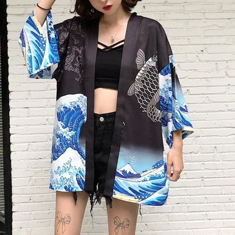 Veste kimono femme vague de Kanagawa 5
