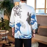 Veste Kimono – Haori homme Koï blanc 4