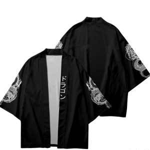 Veste kimono homme Hannya noir & blanc 7