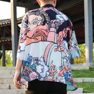 Veste Kimono – Haori homme Koï blanc 6