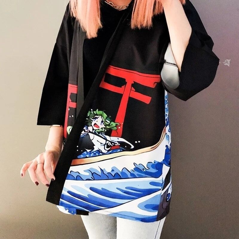Haori – Veste kimono femme vague de Kanagawa 5