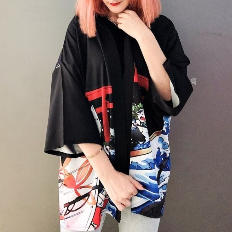 Haori – Veste kimono femme vague de Kanagawa 3
