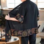 Veste longue Kimono homme – floral 3