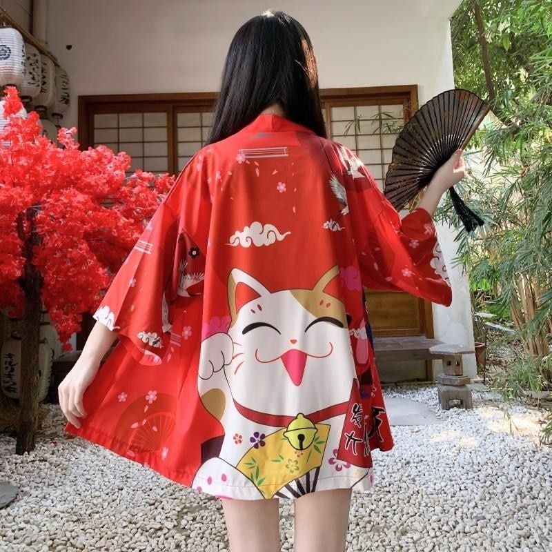 Veste kimono femme maneki neko 4