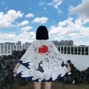 Veste kimono femme flore japonaise 7