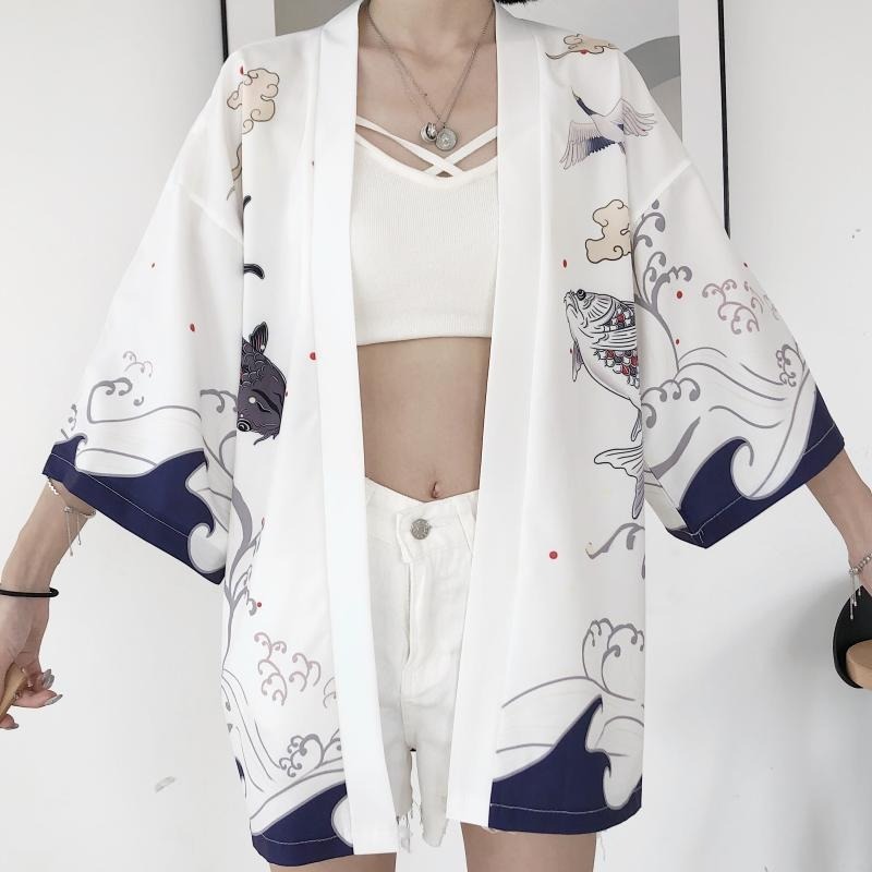 Veste kimono femme faune marine 3