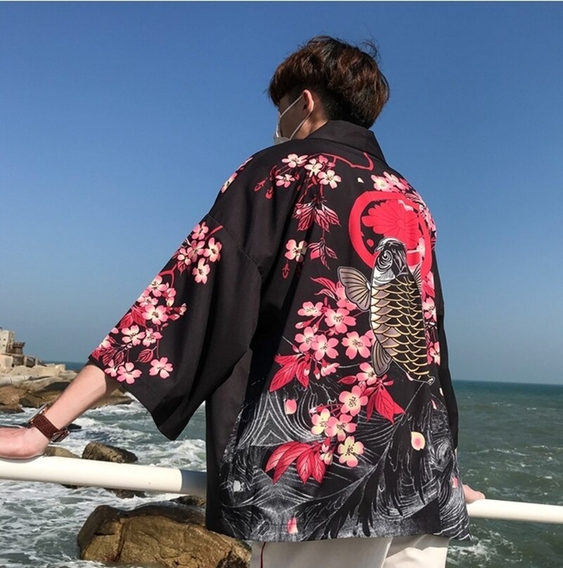 Veste Kimono homme fleur de cerisier 5