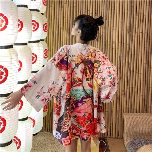 Veste kimono femme chat porte bonheur 3