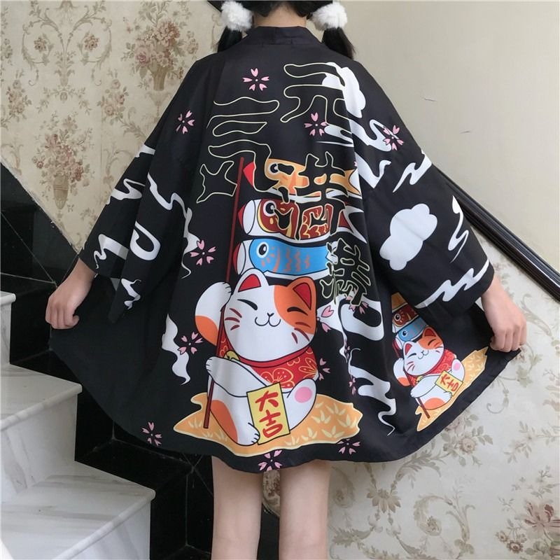Veste kimono femme  Chat Japonais 4