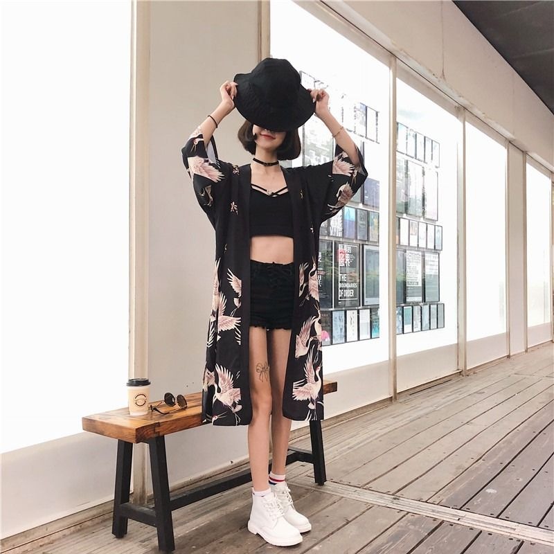Veste kimono femme longue 3