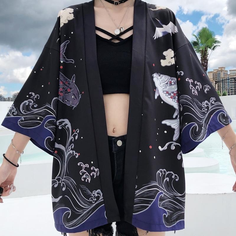 Veste kimono femme faune marine 6