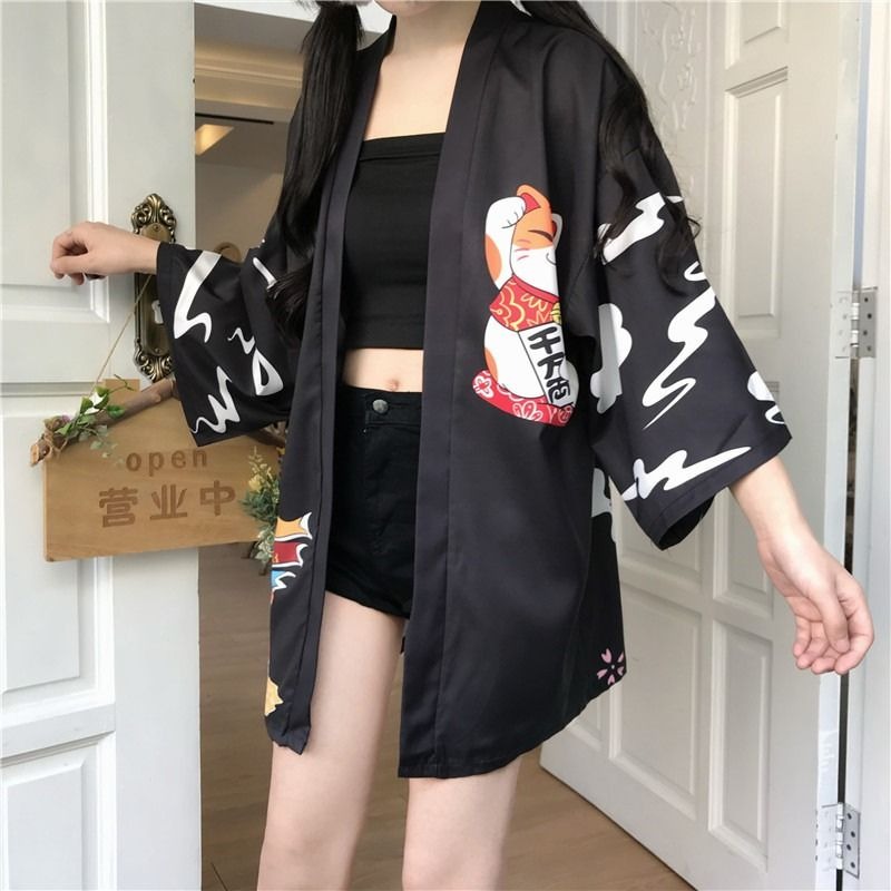 Veste kimono femme  Chat Japonais 6