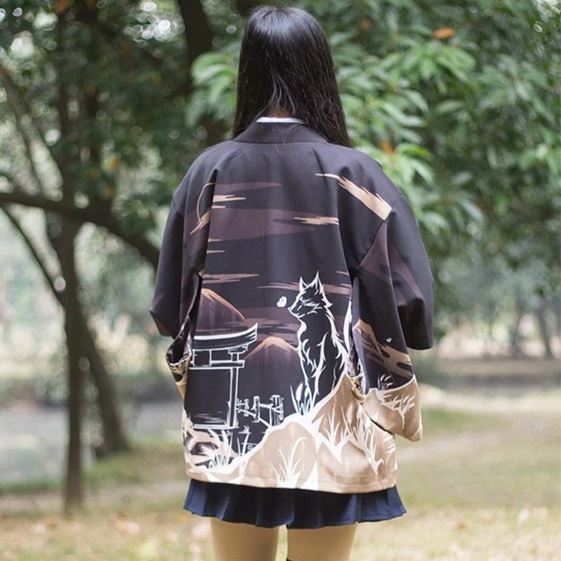 Veste kimono femme portail Torii