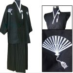 Kimono traditionnel japonais noir 3