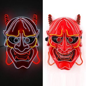 Masque Kitsune néon traditionnel 4