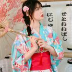Yukata pour femme motif fleurs de cerisier 5