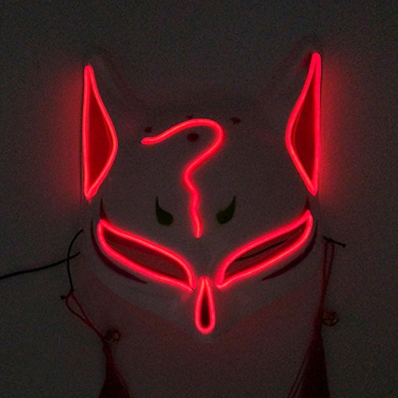 Demi masque Kitsune néon 11