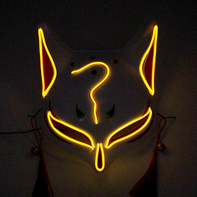 Demi masque Kitsune néon 10