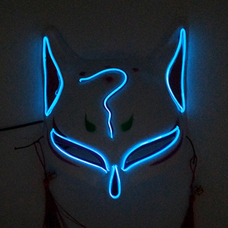 Demi masque Kitsune néon 8