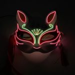 Masque Kitsune néon traditionnel 3