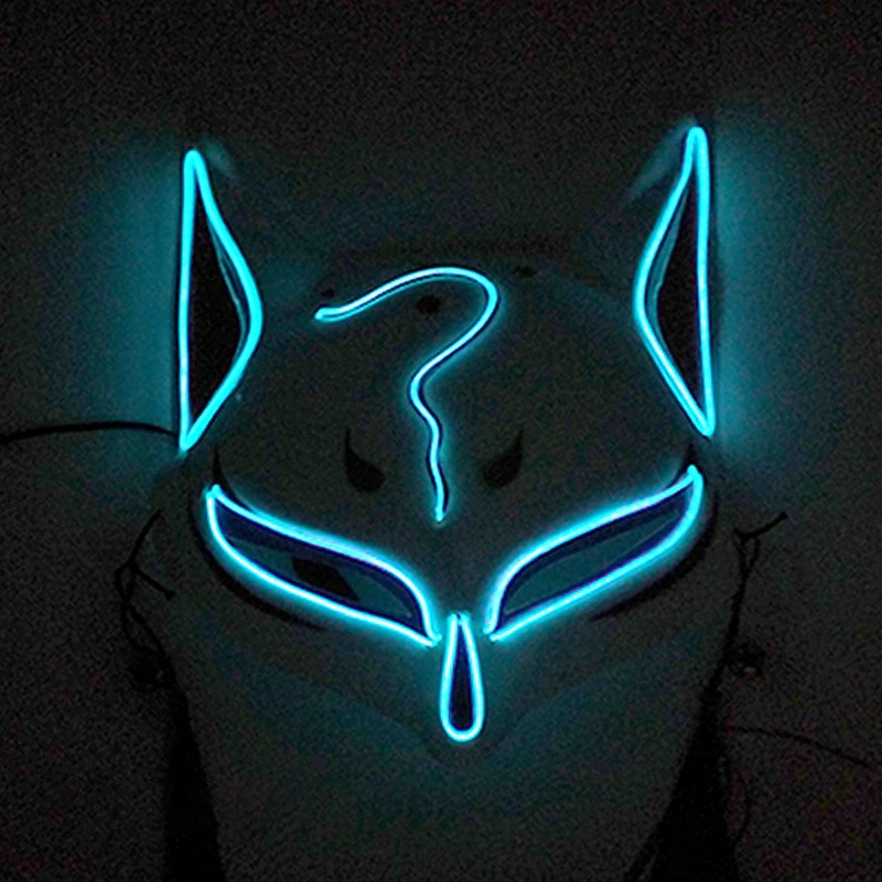 Demi masque Kitsune néon 4