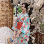 Yukata pour femme motif fleurs de cerisier 2