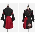 Ensemble robe japonaise femme motif Neko 10
