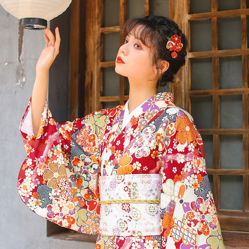 Kimono japonais traditionnel femme Asanoha