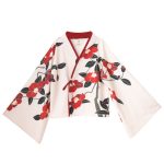 Ensemble robe japonaise courte pour femme motif Kantsubaki 3