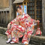 Kimono Furisode traditionnel pour femme Asanoha 2