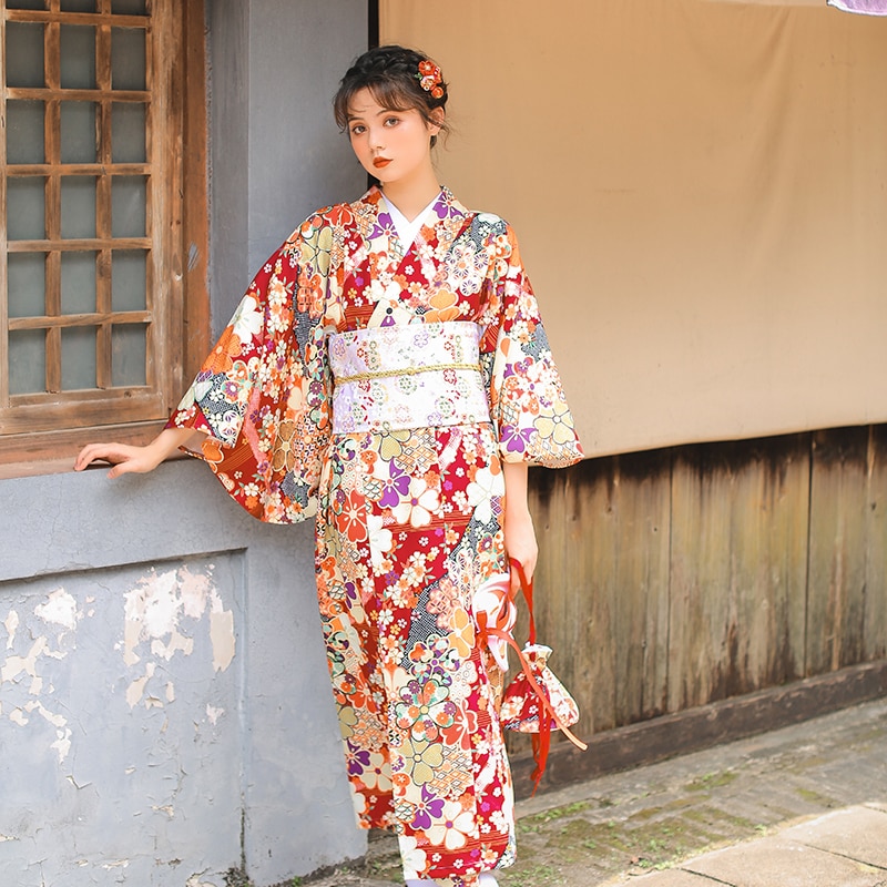Kimono japonais traditionnel femme Asanoha 3